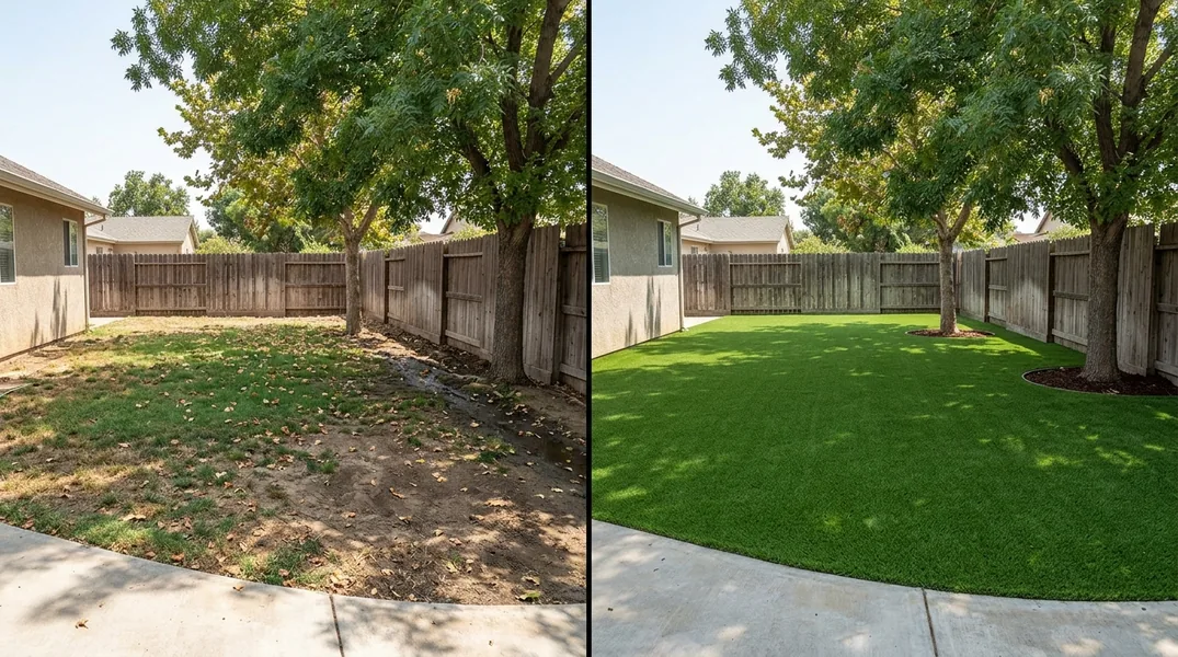 Result artificial grass installation in Fresno - Fresno Turf Installation